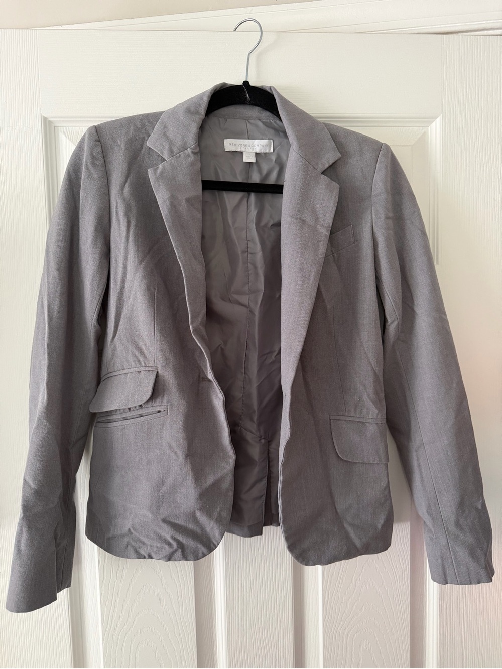 New York & Company Light Gray Women's Blazer Jacket